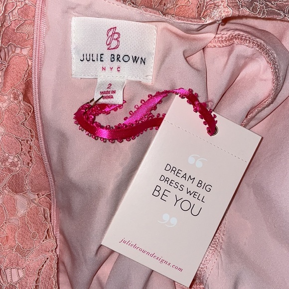 Julie Brown NYC Everest Dress Blush Lace Pink 2 - Picture 5 of 6